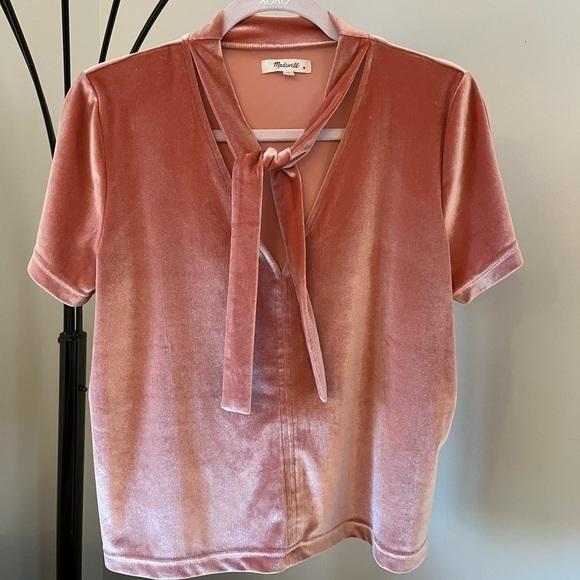MADEWELL Tie-Neck Velvet Top - Picture 7 of 9